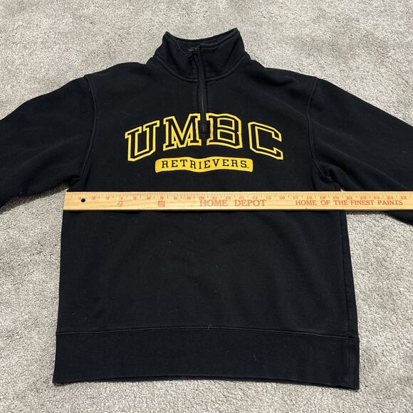 Vintage UMBC Black Size M 1/4 Zip Sweatshirt Retrievers JanSport - Picture 4 of 6